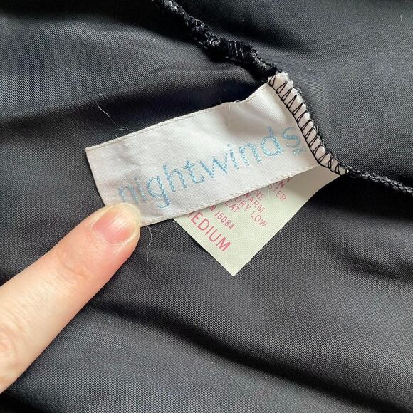 Vintage Black Satin Cami M - Picture 3 of 3